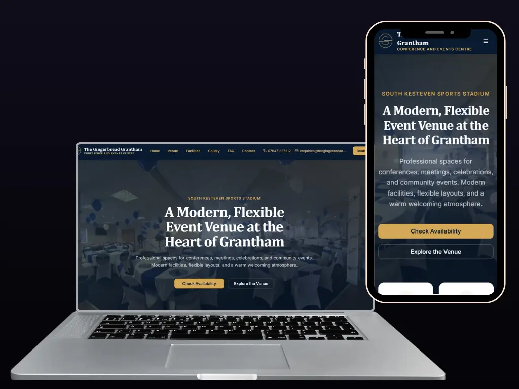 Case Study: The Gingerbread Grantham Conference & Events Centre Website